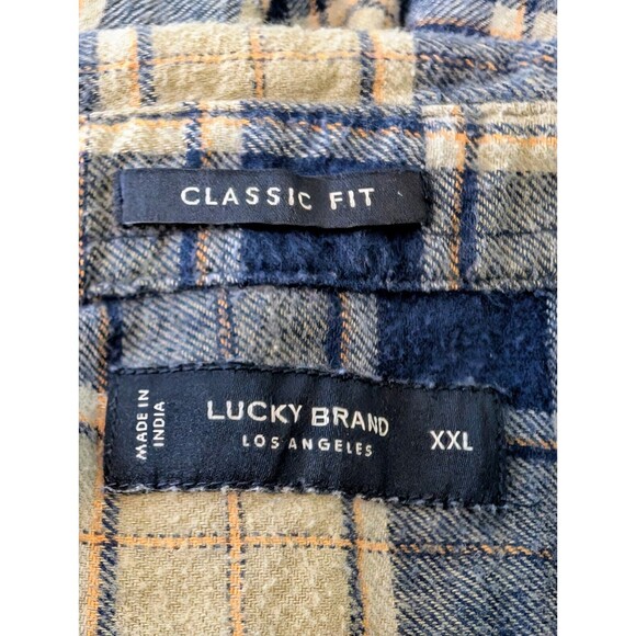 Lucky Brand Men's Plaid Flannel Shirt Size XXL Classic Fit Button Up - Picture 3 of 8